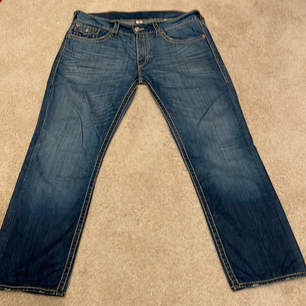 True Religion, men’s jeans, blue, size 36